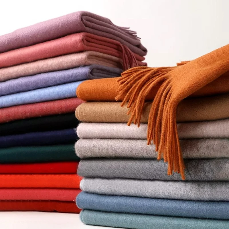 Cashmere Scarf - Classic Solid Imitation Cashmere Scarf Women's