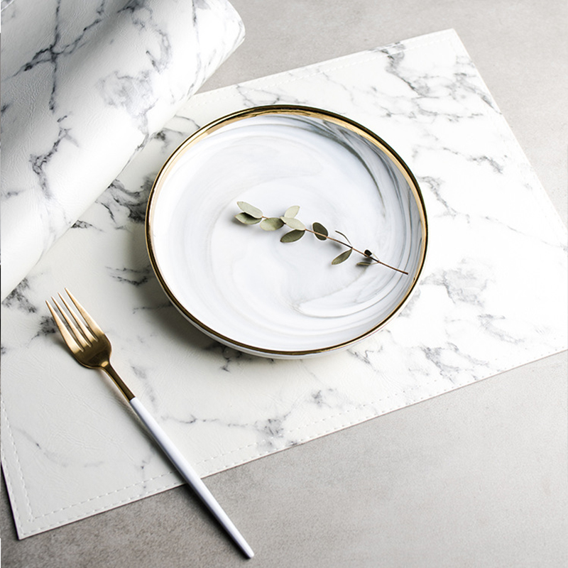 2 Chiếc 3 PU Sang Trọng Bộ Đồ  - đánh giá và giá Marble Coaster Set