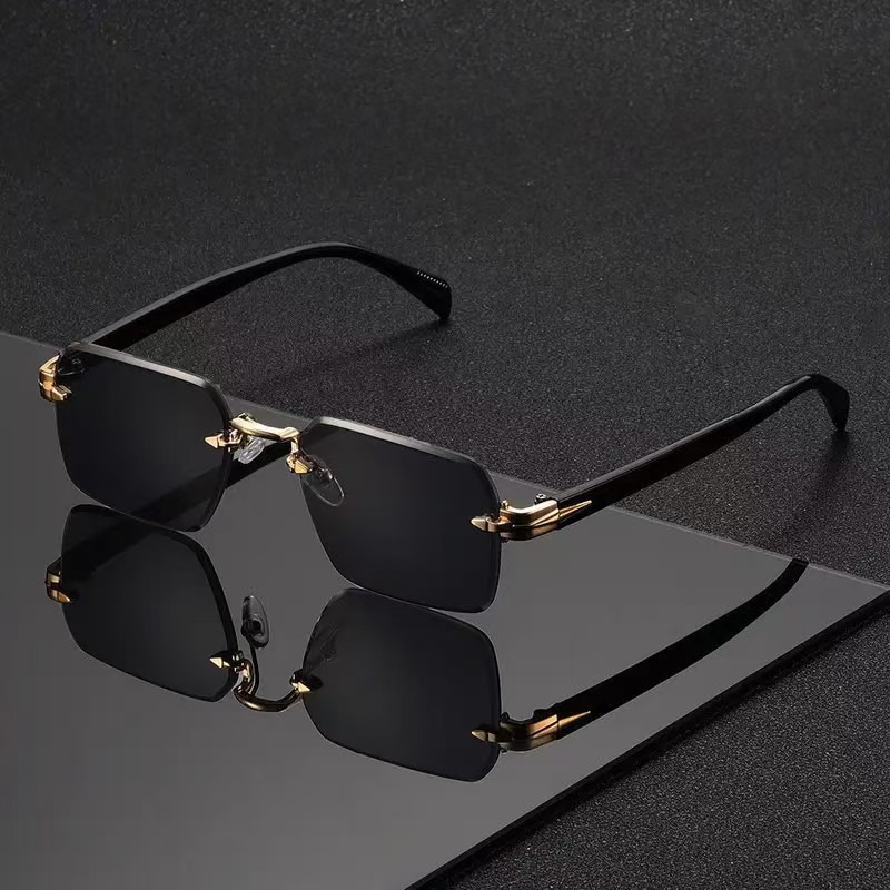 Rimless Sunglasses Rectangle F - đánh giá và giá Sunglasses Uv400