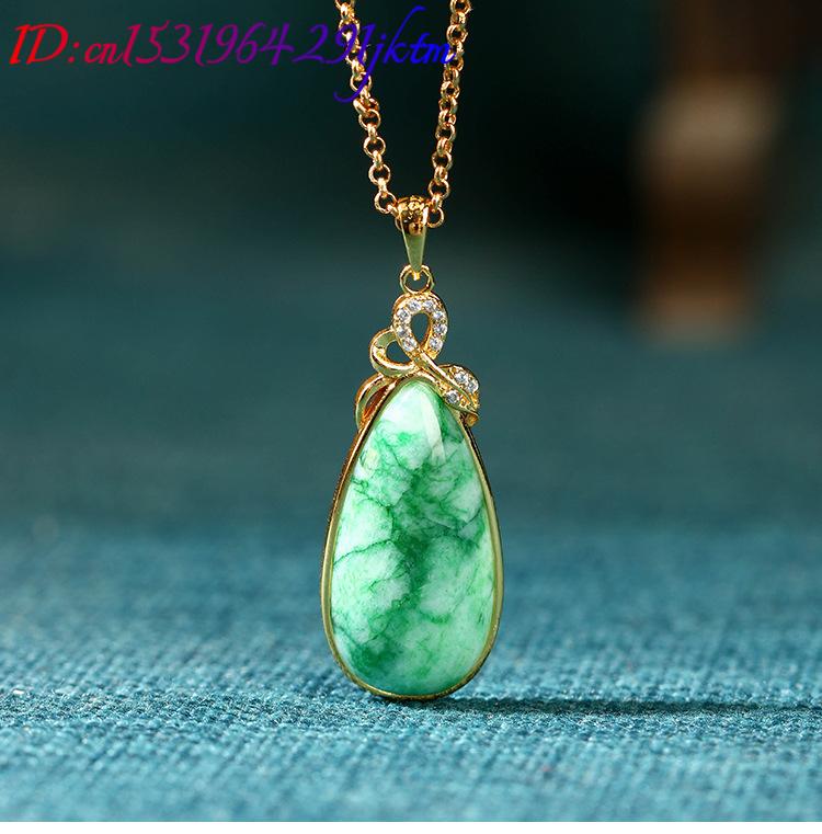 Natural Jade Water Drop Pendan - đánh giá và giá Gold Plated Jewelry