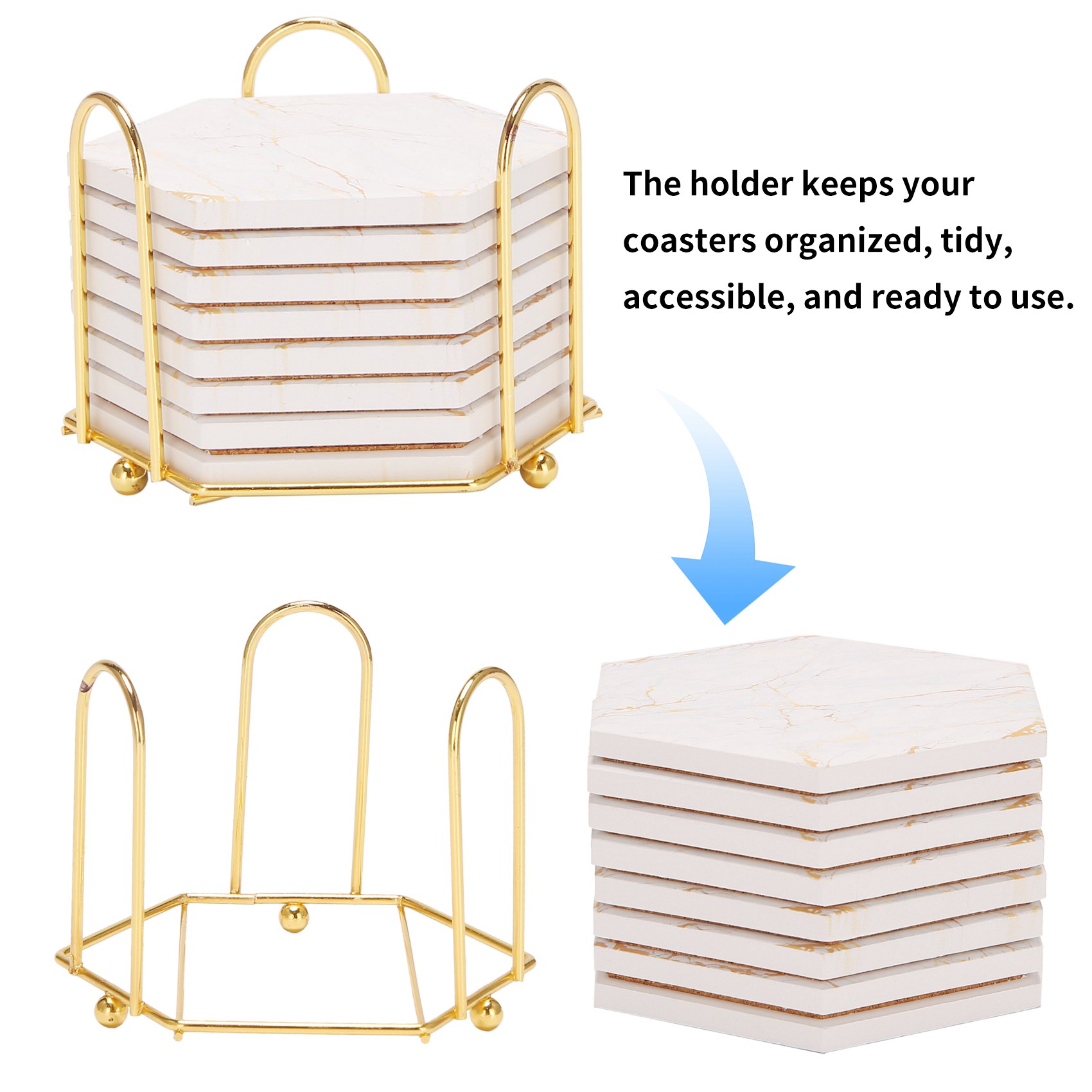 8 PC Coasters For Drinks Absor - đánh giá và giá Marble Coaster Set