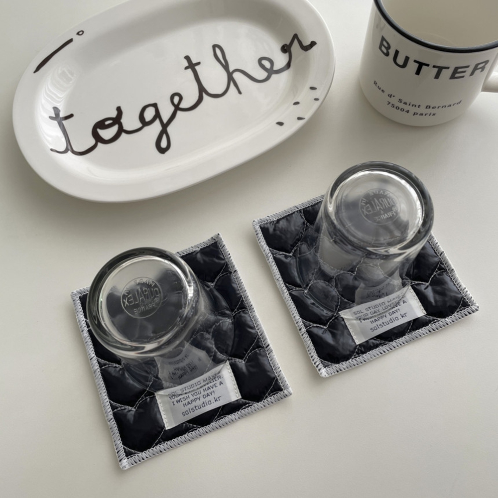 Korean Ins Love Quilted Metal  - đánh giá và giá Marble Coaster Set