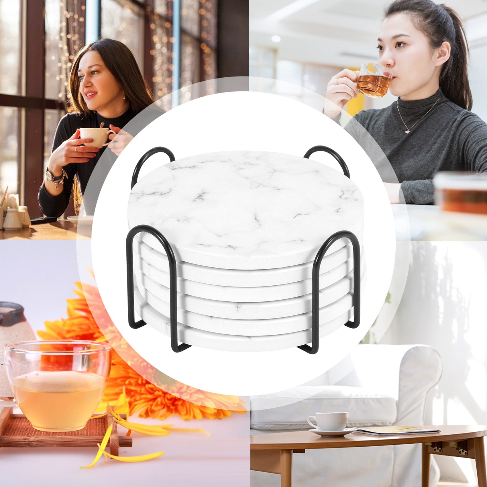 ABAH-Absorbent Coasters For Dr - đánh giá và giá Marble Coaster Set