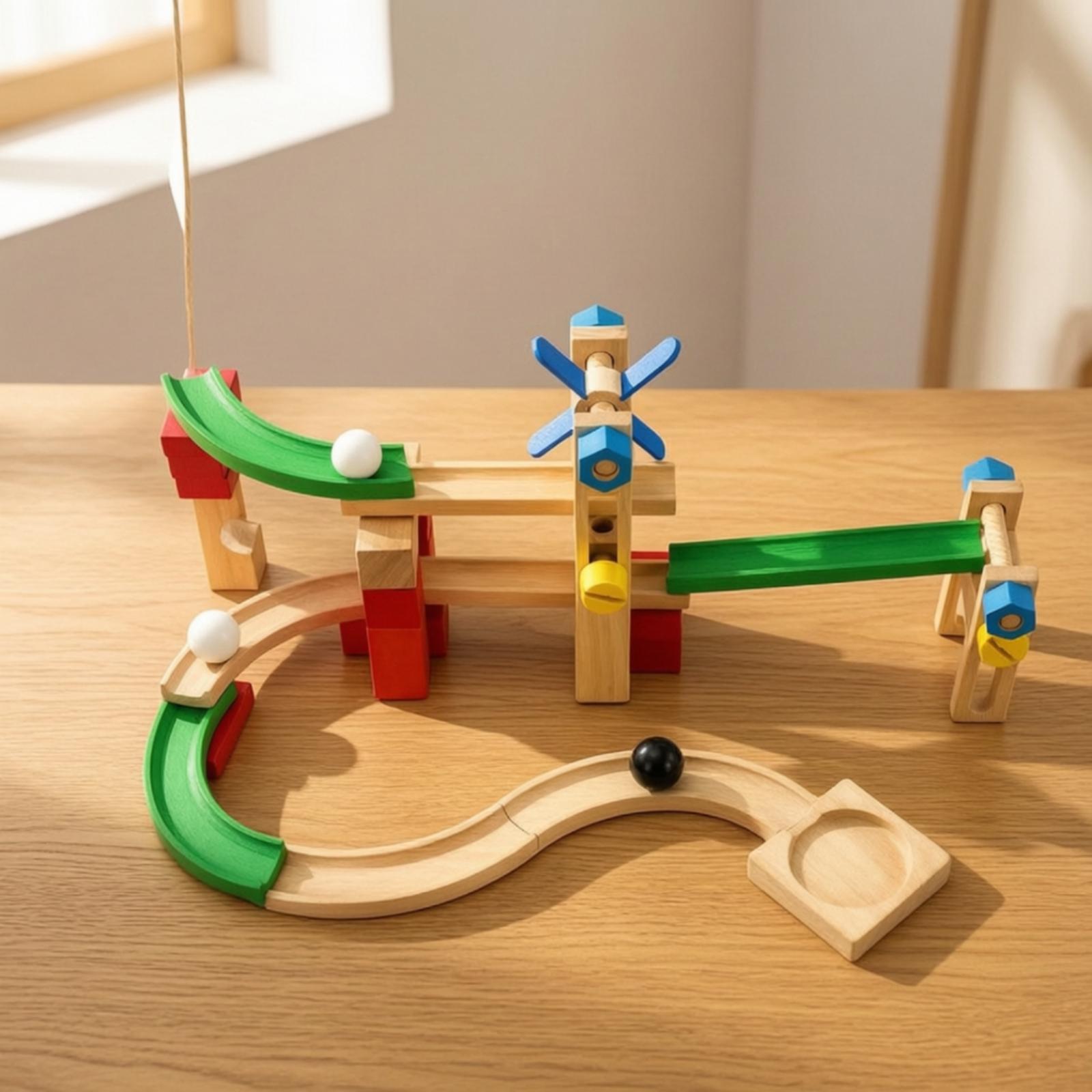 Wooden Marble Run Track for Ki - đánh giá và giá Marble Coaster Set