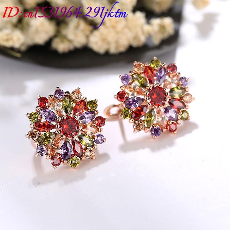 Natural Crystal Flower Earring - đánh giá và giá Gold Plated Jewelry