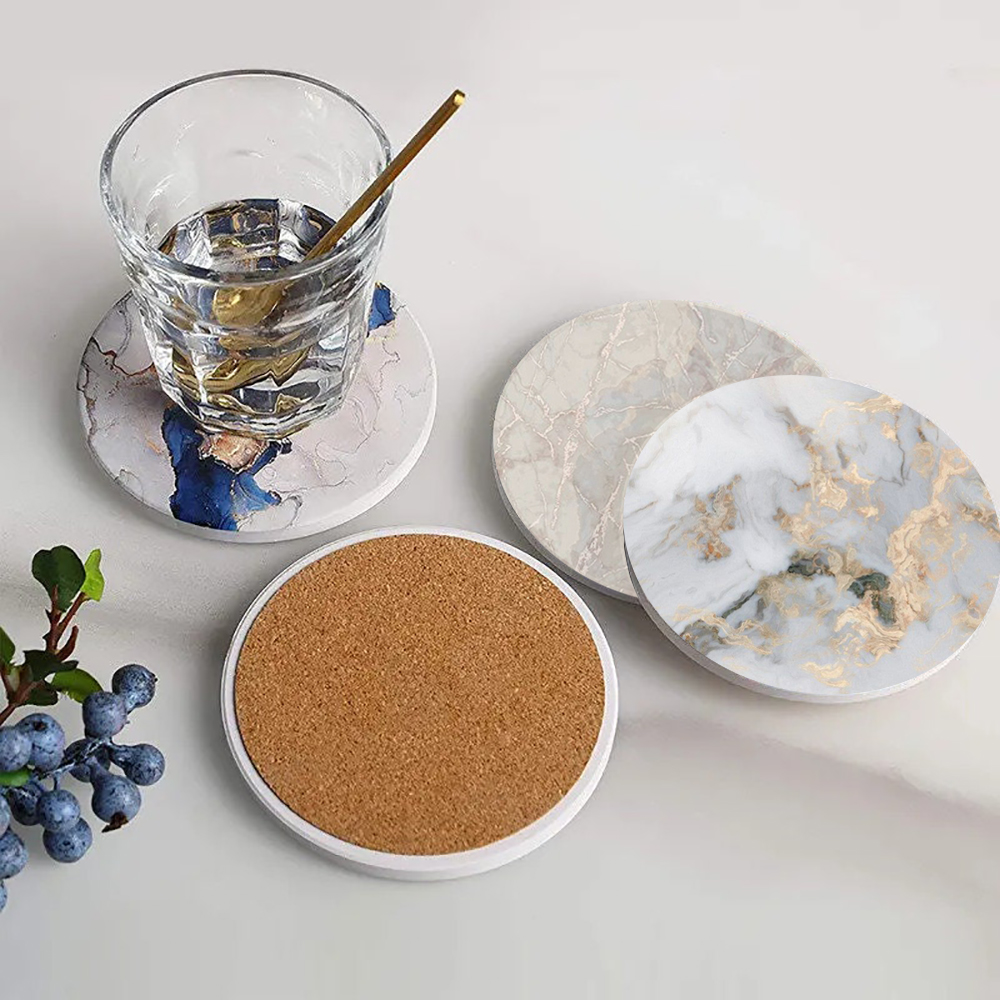 White Marble Coaster  Absorben - đánh giá và giá Marble Coaster Set